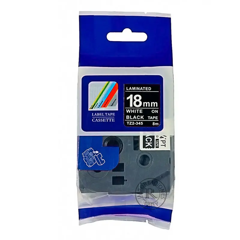 Brother Tape P-Touch 18mm White on Black TZ2345