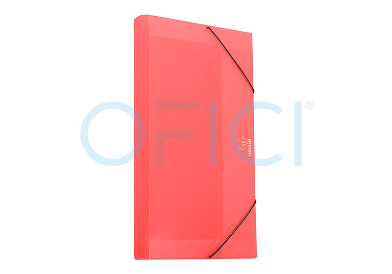 A4 PP Filing Box with Elastic Band 5cm Spine Red