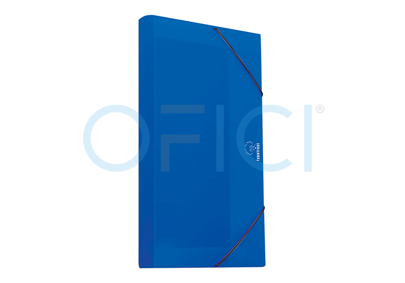 A4 PP Filing Box with Elastic Band 5cm Spine Blue