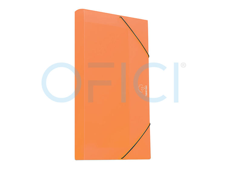 A4 PP Filing Box with Elastic Band 3cm Spine Orange