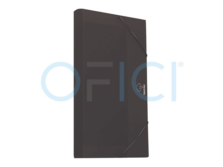 A4 PP Filing Box with Elastic Band 3cm Spine Black 