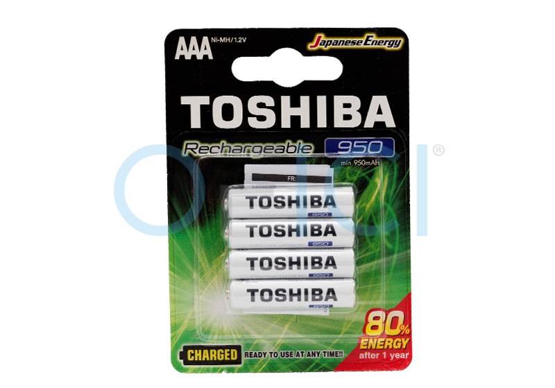TOSHIBA Battery Supr. Rechargeable AAA x4 950mAh TNH-03GAE