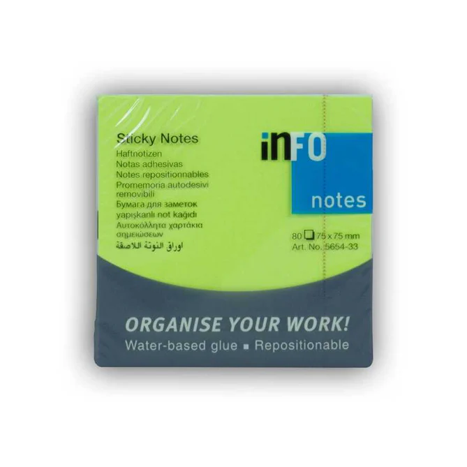 Sticky Notes 75x75mm 80sh Brilliant colours