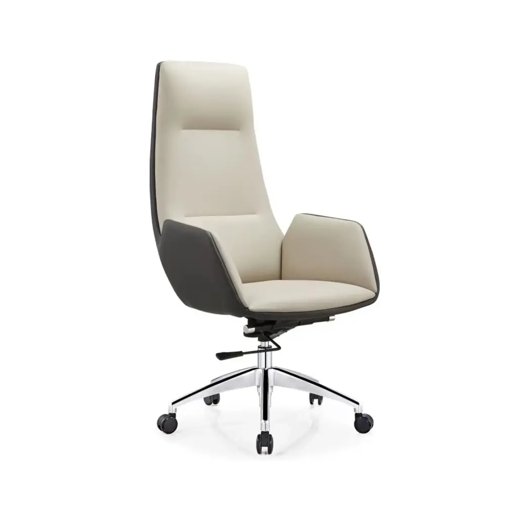 KALI-H Swivel Chair High Back Beige with 330mm aluminium base