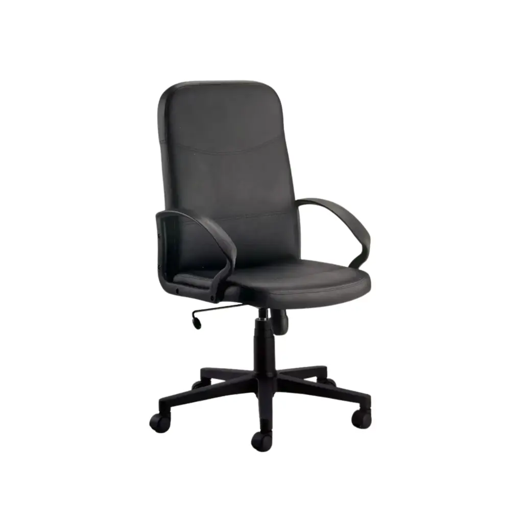 SPOT Swivel Chair Black Leather Seat & Back