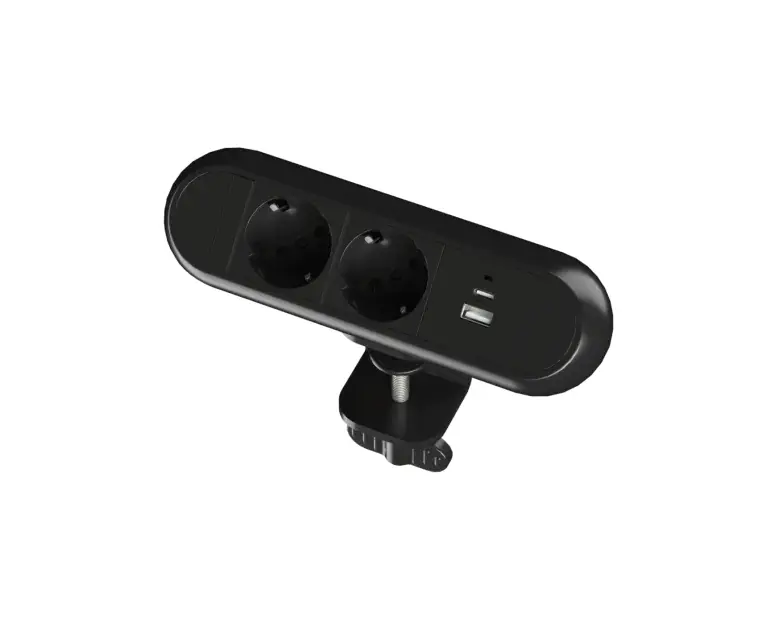 Clamp power socket + Connect-safe - Base cable EU - 2 meter