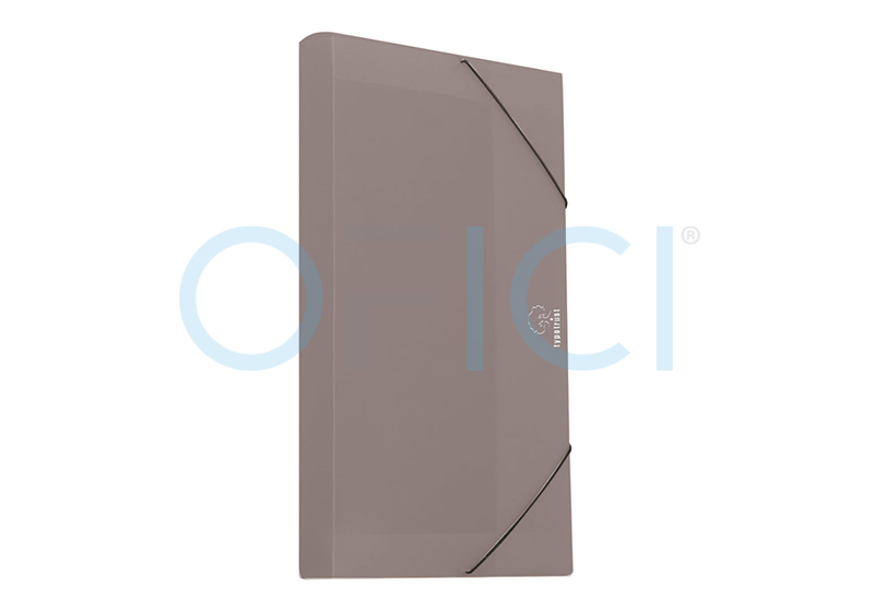 A4 PP Filing Box with Elastic Band 5cm Spine Grey