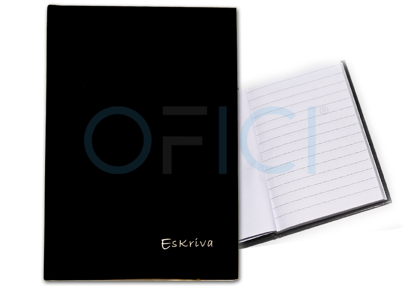 ESKRIVA Register Book A5 Ruled Black x 192pgs