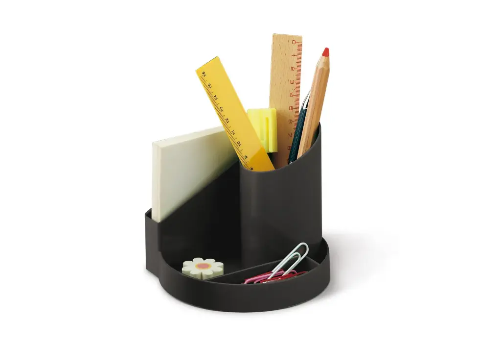 Desk Tidy Round with Paper holder Black 20302
