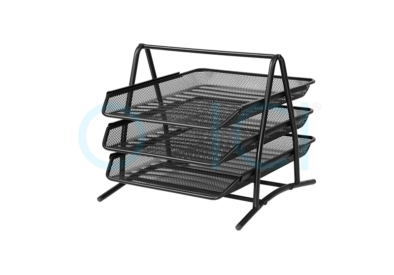 Desk Tray 3 Tier Wire Mesh BLACK EK22513