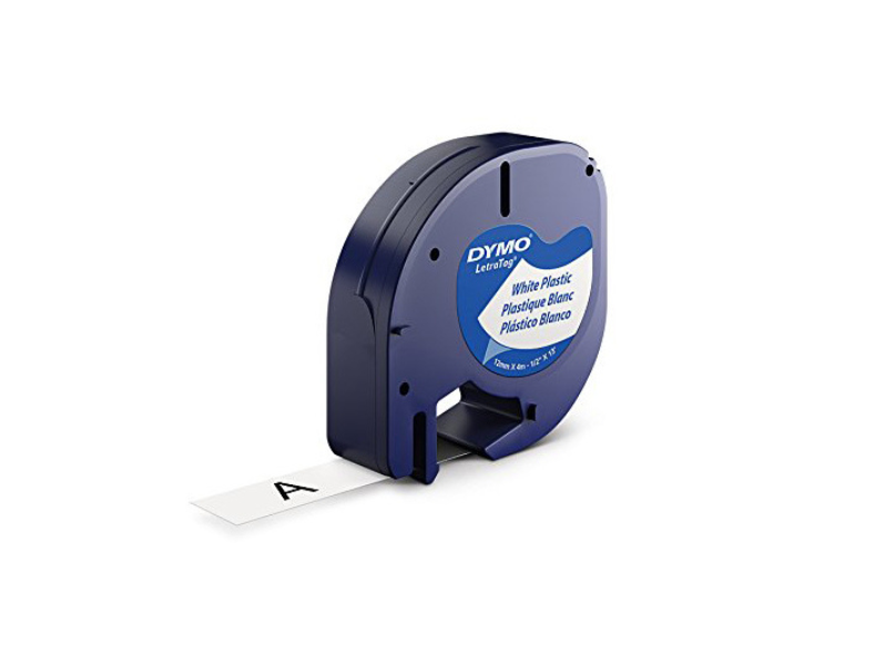 Dymo Tape Plastic 12mm x 4m Letra tag 91201