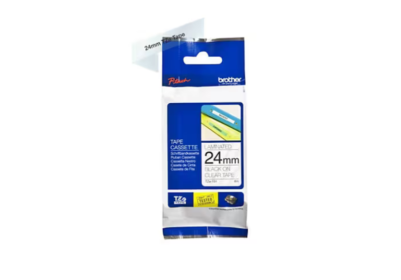Brother Tape P-Touch 24mm Black on Transparent TZ2151