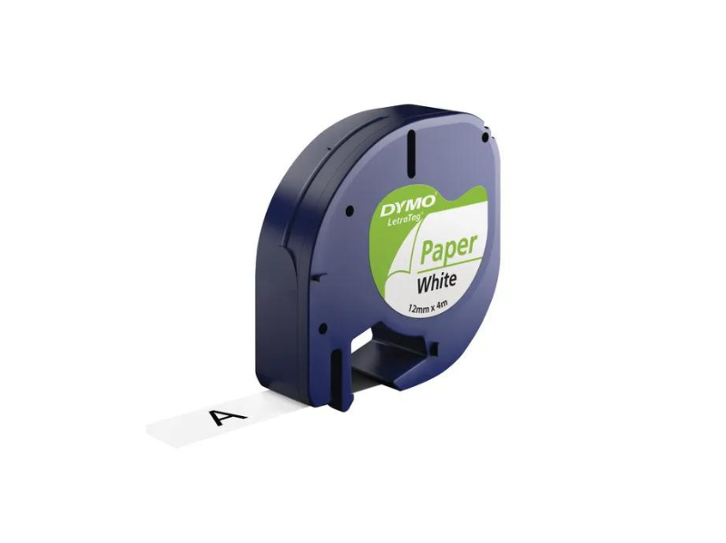 Dymo Tape Paper 12mm x 4m Letra tag 91200