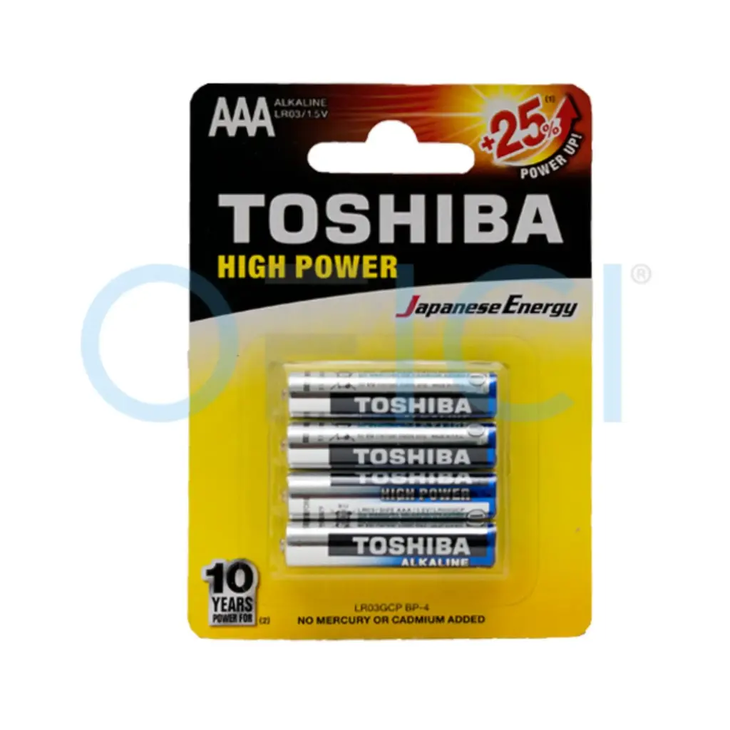 TOSHIBA Battery AAA Alkaline 1.5V x4pc   LR03GCP BP-4