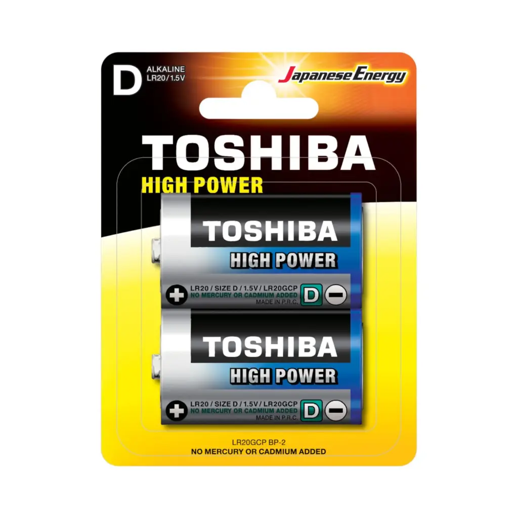 TOSHIBA Battery D Alkaline LR20 1.5V X 2