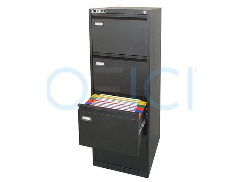 KUBO Filing Cabinet 4 Drawers Black 4104