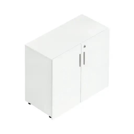 MOBILI CONTENITORI Low cabinet l. 90 x 45 x 80 cm with wooden doors and lock ST262