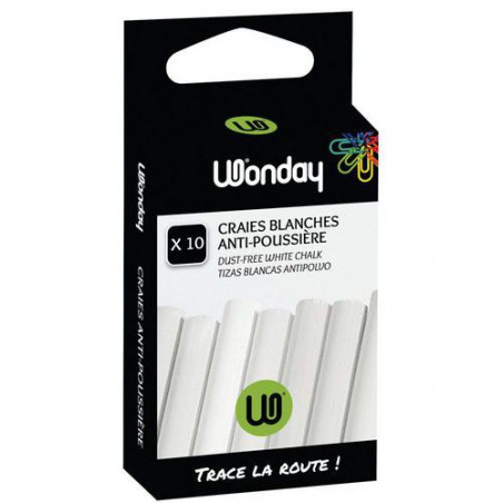 [25001] WONDAY Chalk White 10pcs Dustless FEC650002