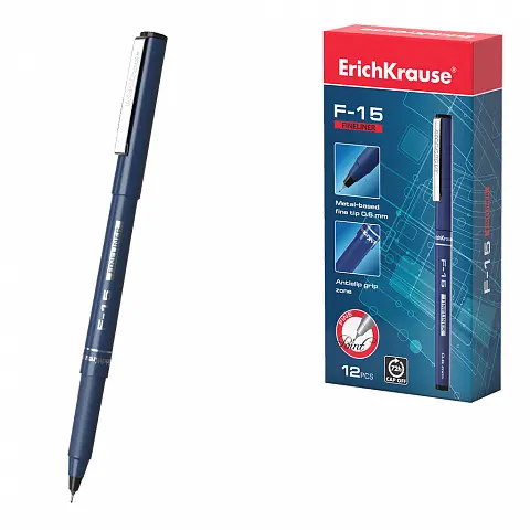 [37066] ERICH KRAUSE Fine liner F-15 Stick Classic Black EK37066