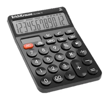 [62750] ERICH KRAUSE Calculator 154 x 115mm 12 Digits DC2792N 62750