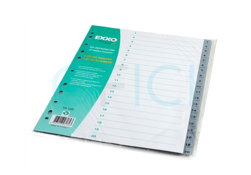 [TS120] Dividers PVC Grey 1-20 D20 TS120