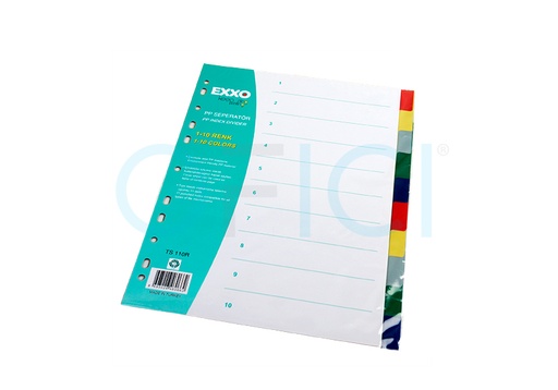 [TS110R] Dividers PVC Coloured 10 Col. DP2 TS110R