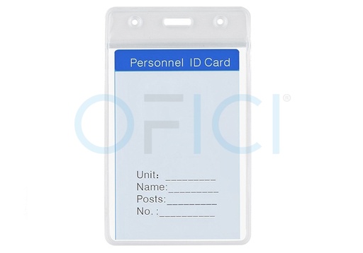 [WCPVNTB] Waterproof Clear Plastic Vertical Name Tag Badge 112x67mm WCPVNTB