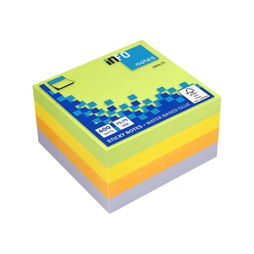 [565475] Sticky notes pad 75x75mm  400sh (brilliant col.) 5654-75
