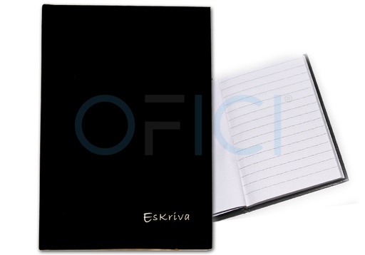 [40029] ESKRIVA Register Book A5 Ruled Black x 192pgs