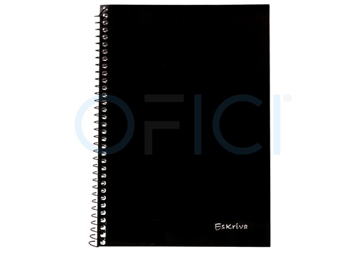 [A5SSBK160] ESKRIVA Note Book A5 Ruled Side Spiral BLACK x 160pgs A5SSBK100