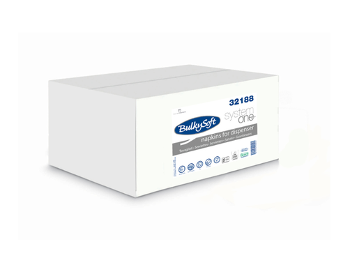 [32188] BULKYSOFT System One Napkins 24 x 15.6cm 2 ply 32188 130pcs x 25 packs (Dispenser not included)