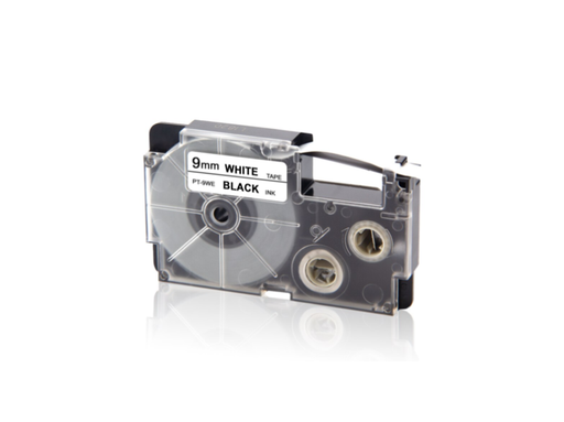 [XR-9WE1-W-DJ] CASIO XR-9WE1-W-DJ 9mm Black on White Label Cartridge