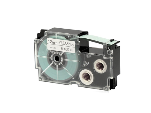 [XR-12X1-W-DJ] CASIO XR-12X1-W-DJ 12mm Black on Clear Label Cartridge