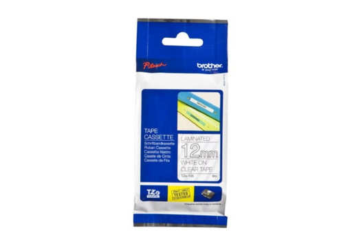 [BRO135] Brother Tape P-Touch 12mm White on Transparent TZ2135