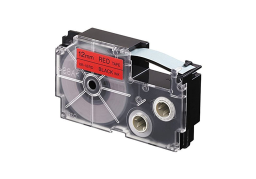[XR-12RD1-W-DJ] CASIO XR-12RD1-W-DJ 12mm Black on Red Label Cartridge