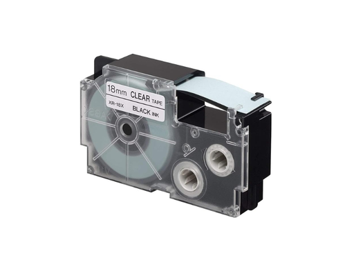 [XR-18X1-W-DJ] CASIO XR-18X1-W-DJ 18mm Black on Clear Casio Label Cartridge