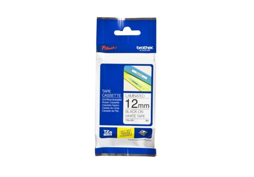 [BRO231] Brother Tape P-Touch 12mm Black on White TZ2-231