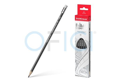 [43577] ERICH KRAUSE Pencil HB with eraser MEGAPOLIS EK43577